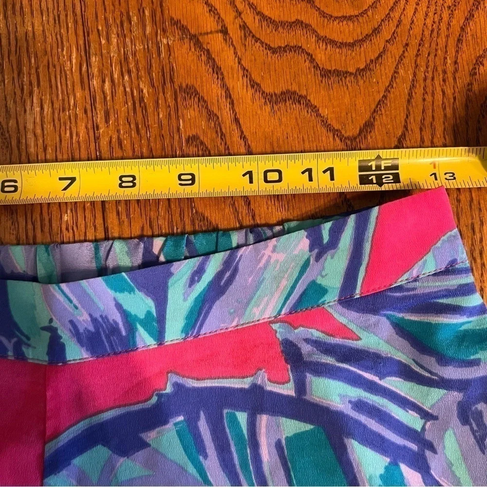 Lilly Pulitzer Graphic Colorful Palazzo Pull-on Pants Sz XS Flowy Lightweight